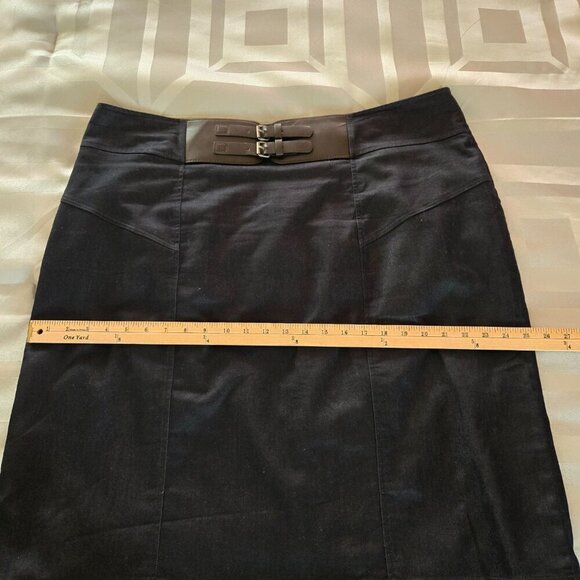 Worthington Attached Brown Front Double Belt Accent Black Skirt Plus Sz 22W - Picture 11 of 14